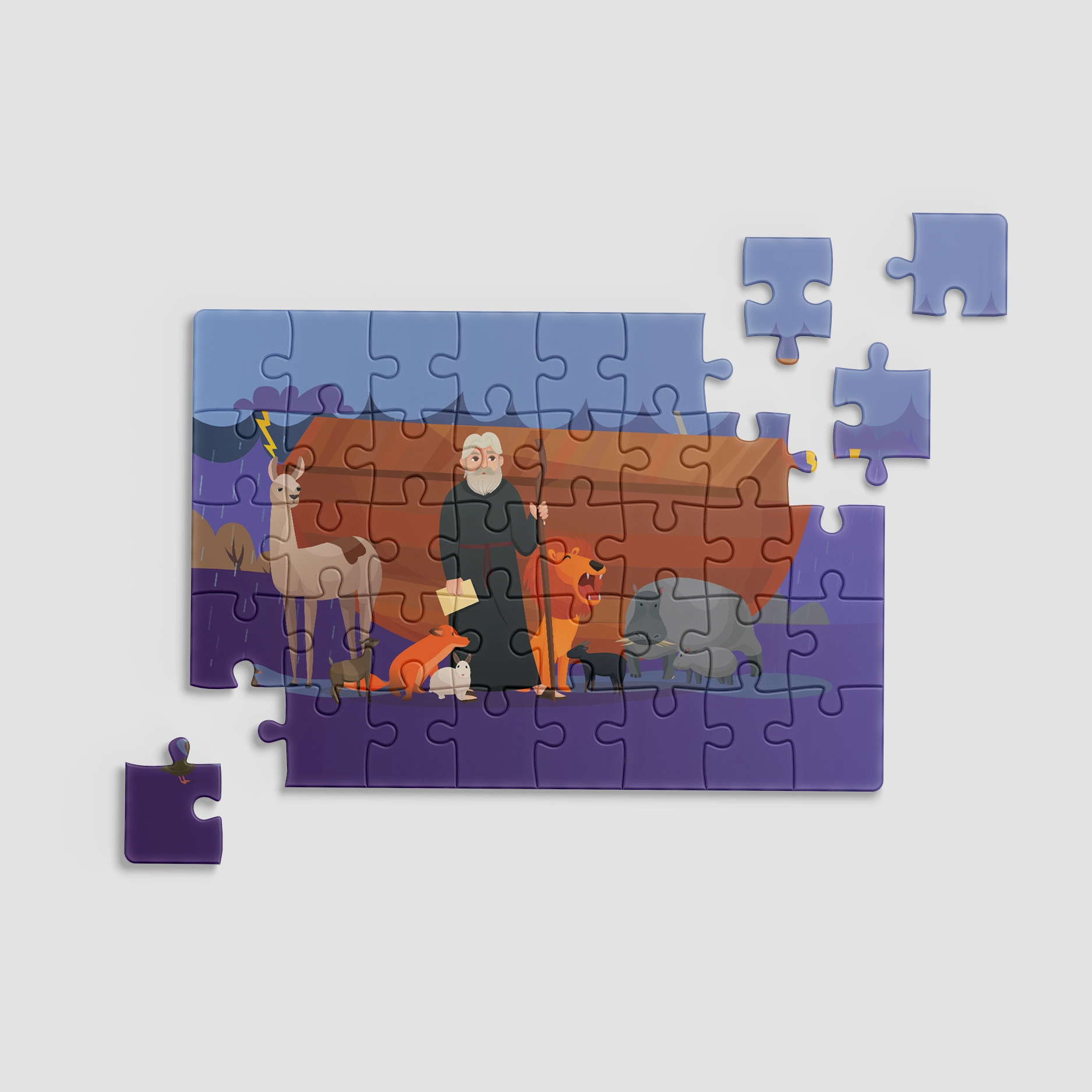 Puzzle, cadou copii - Arca lui Noe 13x18cm